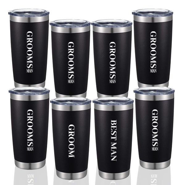 Groomsmen 8 Pcs Tumblers Gifts Bachelor Party Favors 20oz Stainless Steel Ins...