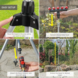 Misting and Lawn Sprinklers with Telescoping Tripod On Tripod