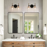 Durent Lighting Farmhouse Bathroom Light Fixtures, Black Gold 2-Light Vanity ...