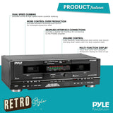 PyleUsa Dual Cassette Deck | Music Recording Device with RCA Cables | Removab...