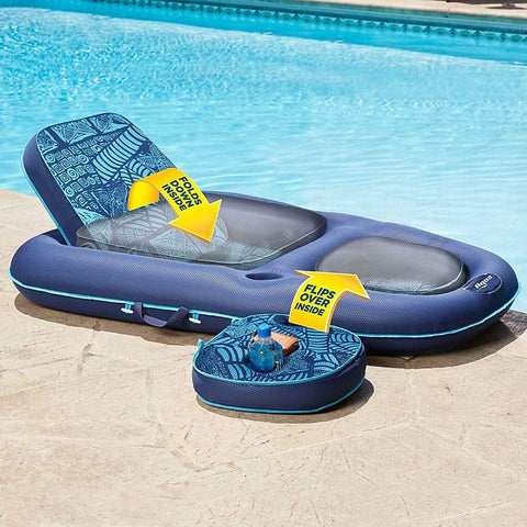 Aqua Campania Ultimate 2-in-1 Pool Float Lounge &#8211; Extra Large &#8211; Infl