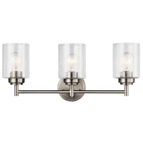 Kichler Winslow 21.5" Vanity Light in Brushed Nickel, 3-Light Transitional Ba...