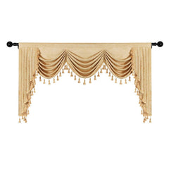 ELKCA Thick Chenille Window Curtains Valance for Living Room Luxury Gold Room...