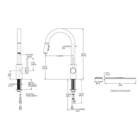 Pfister Stellen Kitchen Faucet with Pull Down Sprayer, Single Handle, High Ar...