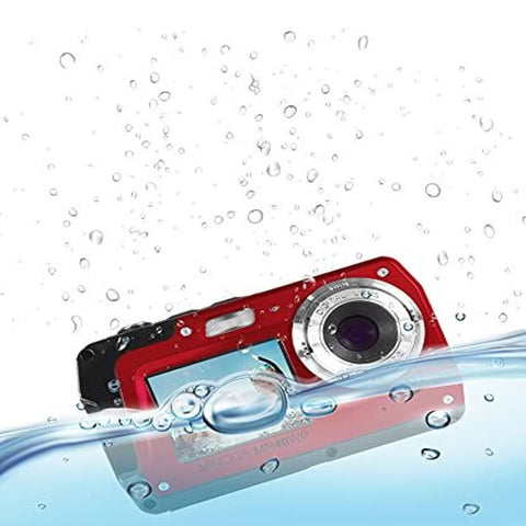 Minolta 48 MP Dual Screen Waterproof Digital Camera MN40WP compact, Red