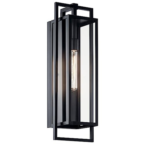 Kichler Goson 24" Outdoor Wall Light in Black, 1-Light Modern Exterior Wall L...