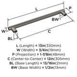 Amerock BP54070GM | Gunmetal Appliance Pull | 12 inch (305mm) Center-to-Cente...