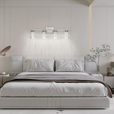 Bathroom Light Fixtures, 3-Light Chrome Vanity Lights-3 Color Dimmable Bathro...
