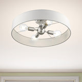 Livex Lighting 46928-04 4 Light Black Semi Flush Mount, Black w/Brushed Nicke...