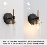 ZEVNI Wall Sconce Wall Lighting, 1-Light Black Gold Wall Sconce, Modern Gold ...