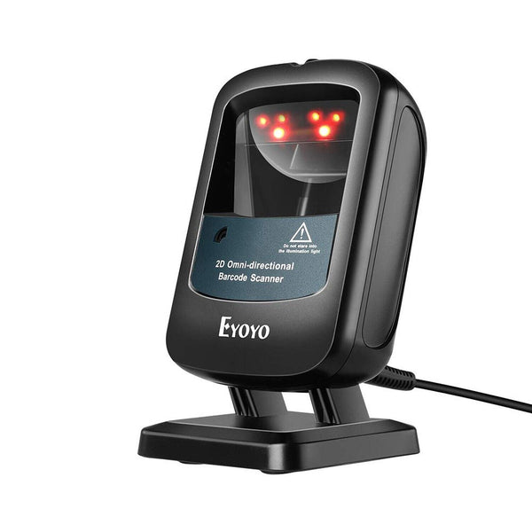 Eyoyo 2D Hands-Free Barcode Scanner, Omnidirectional USB Wired Desktop Barcod...