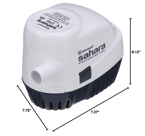 Attwood 4507-7 Sahara S750 Automatic Bilge Pump, 12-Volt, 1.5-Amp Draw, &#190;-I