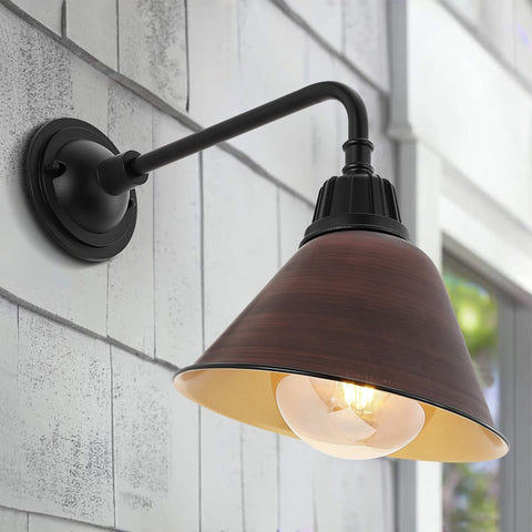 JONATHAN Y JYL7612G Croydon 9.63" 1-Light Farmhouse Industrial Indoor/Outdoor...