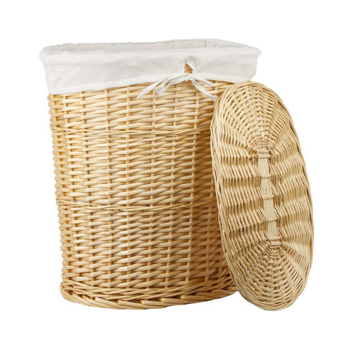 Sunbeam 2PC Laundry Wicker Basket (Natural) by Home Basics Beige (Natural)