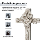 glitzhome Holy Cross with Lily Garden Statue MGO Outdoor Decoration, 13.75" H...