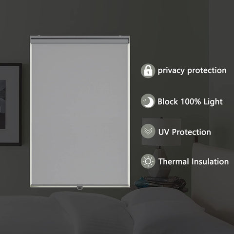 AOSKY Roller Window Shades Blackout Blinds for Windows Cordless Bedroom Shade...