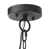 LOG BARN Outdoor Pendant Lights, Porch Fixture in Painted Black Metal with Cl...