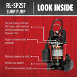 Red Lion RL-SP25T 115-Volt, 1/4 HP, 2900 GPH Aluminum and Thermoplastic Sump ...