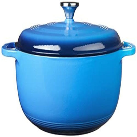 Lodge 7.5 Quart Enameled Cast Iron Dutch Oven with Quart, Caribbean Blue