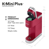 Keurig K-Mini Plus Single Serve K-Cup Comes With 6 to 12 oz., Cardinal Red