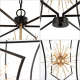 Durent Lighting Modern Black and Gold 6-light chandelier, &