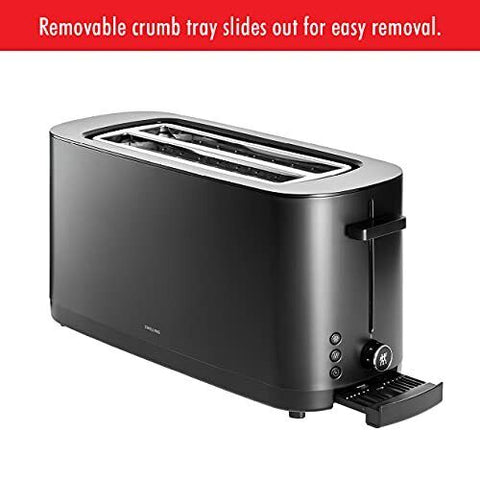 ZWILLING Enfinigy 2 Long Slot Toaster, 4 Slices with Extra 2 Slot, Black