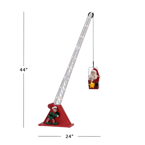 Christmas Crane - White Santa