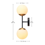 Globe Electric 52079 Celestia 2-Light Wall Sconce, Matte Black, Antique Brass...