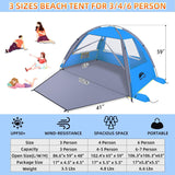 Happy Travel Beach Tent, UPF 50+ UV Protection Sun Shade Shelter for 3/4/5/6/...