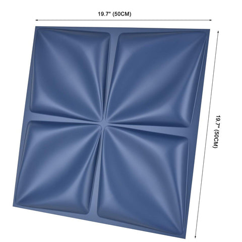 Art3d Navy Blue 3D Wall Panel PVC Flower Design Cover 32 Sqft, for Interior W...