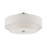 Livex Lighting Meridian 4 Light Semi-Flush in Brushed Nickel (51085-91)