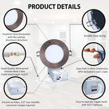 LED-Canless Downlight Recessed Lighting 4-inch 5 CCT Adjustable Dimmable Rece...