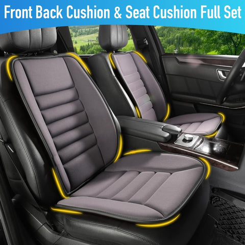 Car Seat Cushion with Back Support Pillow: Front Back Cushion & Seat Cushion ...