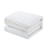 Chic Home Santorini 4 Piece Cotton Comforter Set Solid White with Dual Stripe...