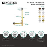 Kingston Brass DTT2166 Made to Match Clawfoot Tub Drain, Polished Nickel 22.2...