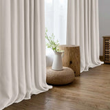 100% Blackout Shield Faux Linen Blackout Curtains for Bedroom 108 Inches Long...