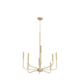 Antique Gold Chandelier, Modern Dining Room Lighting Fixture, 8-Light Candle ...