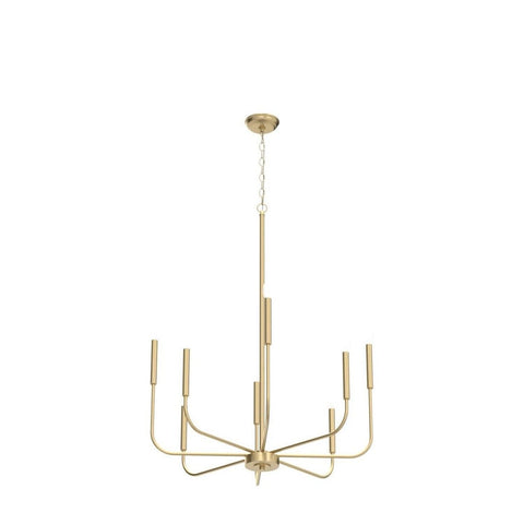 Antique Gold Chandelier, Modern Dining Room Lighting Fixture, 8-Light Candle ...