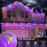 Icicle Christmas Lights, 98FT 1216 LED Icicle Lights for Outside with 228 Dro...