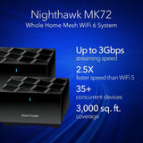 NETGEAR Nighthawk Advanced Whole Home Mesh WiFi 6 System (MK72)&#8211; AX3000 Ro