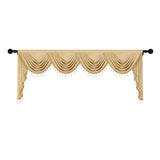 ELKCA Thick Chenille Window Curtains Valance for Living Room, Luxury Gold Val...