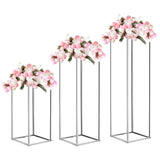 MECCANIXITY Wedding Flower Stand Vase Column, Metal Flower Stand 15.7, 23.6, ...