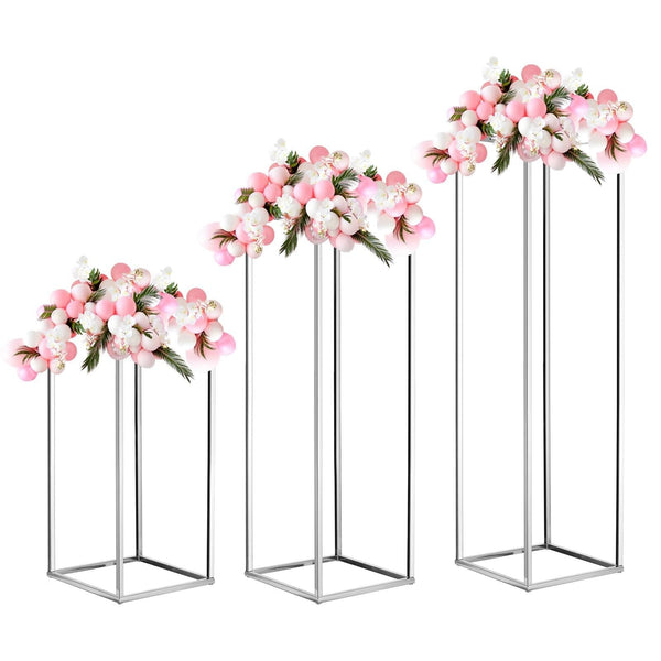 MECCANIXITY Wedding Flower Stand Vase Column, Metal Flower Stand 15.7, 23.6, ...