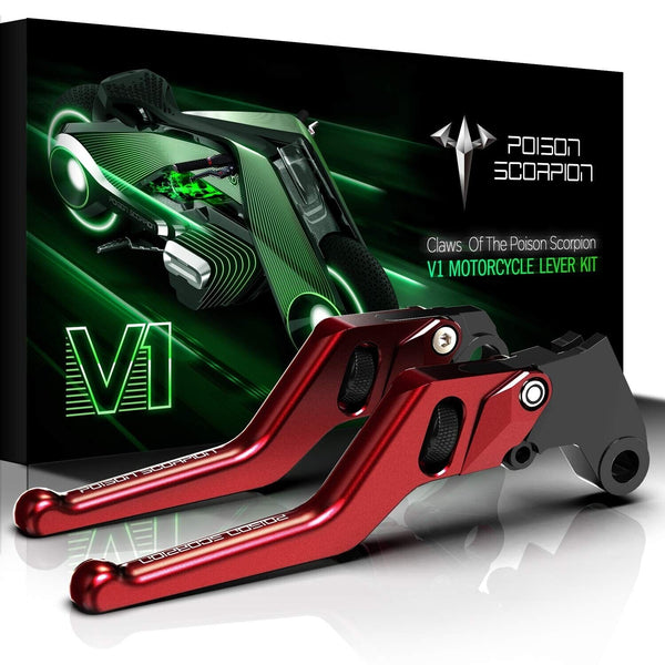 POISON SCORPION Red Motorcycle Brake Clutch Levers Short Compatible with MT07...