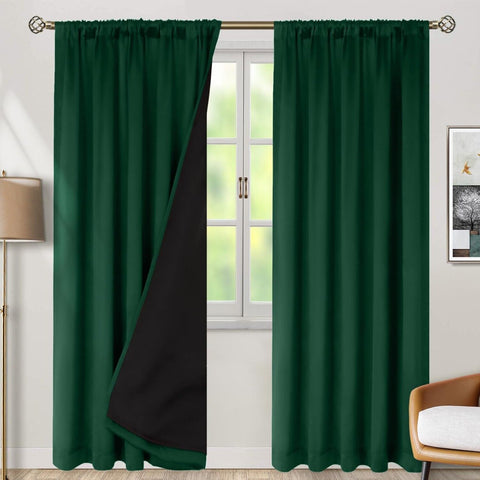 BGment 100% Thermal Insulated Blackout Curtains 90 Inches Long with Liner, Ro...