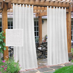 Outdoor Linen Sheer Curtains for Patio Waterproof - Indoor/Outdoor Divider Pr...