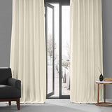 HPD Half Price Drapes French Linen Curtains 108 50W x 108L, Ancient Ivory