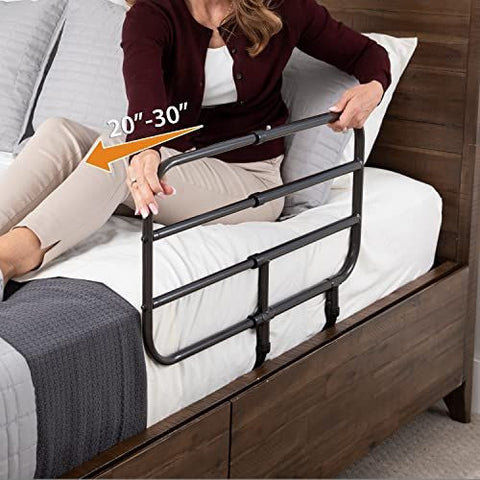 Able Life Bedside Extend-A-Rail, Adjustable Senior 1 Count (Pack of 1), Black