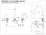 Kingston Brass FSC8922NDL NuvoFusion Widespread Bathroom Faucet Pop-Up, 5-3/8...