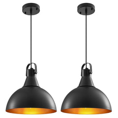 Black Pendant Light 2 Packs, Kitchen Pendant Light, Farmhouse Pendant Light, ...
